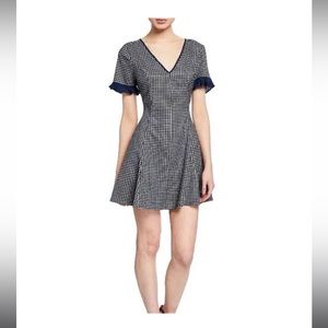 BCBGeneration Gingham/Plaid Navy Blue and White Mini Dress (NWT)